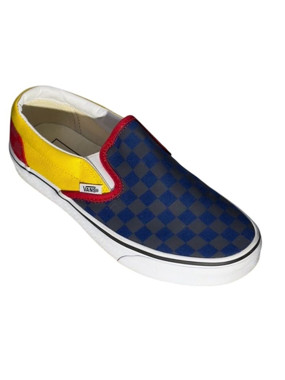 VANS Unisex Otw Rally Checkerboard Slip-On Shoes Red/Yellow/Blue  Size M7 W8.5